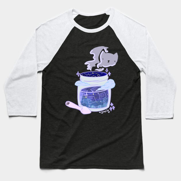 Cat tea Baseball T-Shirt by Gyaru